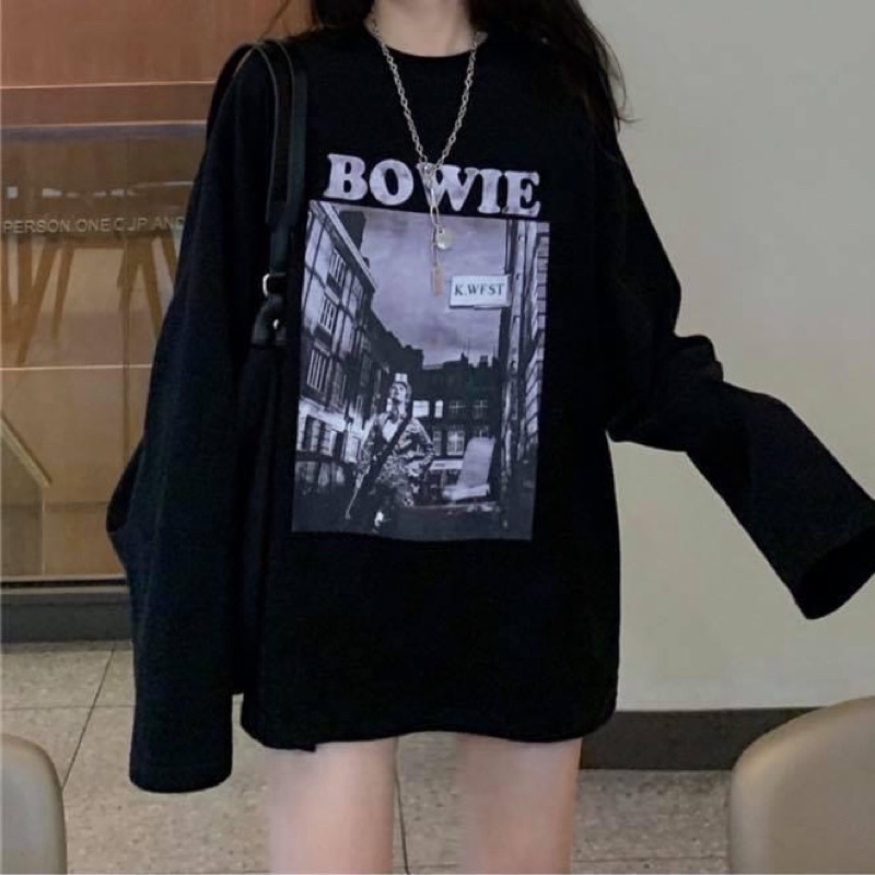 Áo sweater tay dài unisex oversize form rộng nỉ dày dặn - Order taobao quảng châu