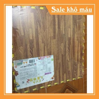 PR7 [FREE SHIP] 6 Tấm THẢM XỐP GHÉP VÂN GỖ 60x60cm dày 1cm 16