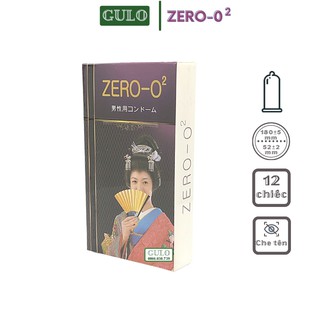 Bao Cao Su Trơn Siêu Mỏng ZERO-O2 Nhật  - Hộp 12 chiếc