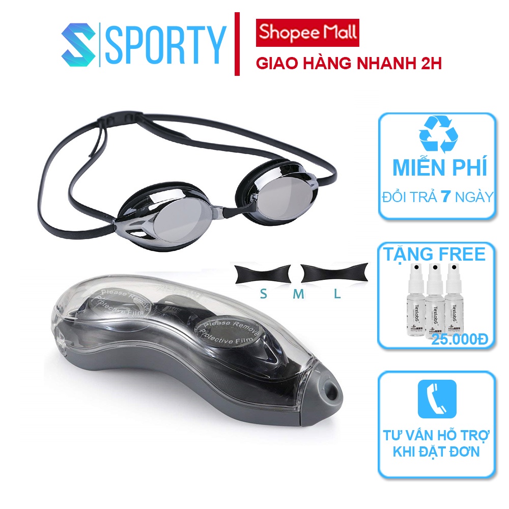 Kính bơi người lớn SPORTY 1154, kính bơi tráng gương thi đấu chuyên nghiệp mắt kiếng bơi cản tia UV hạn chế sương mờ