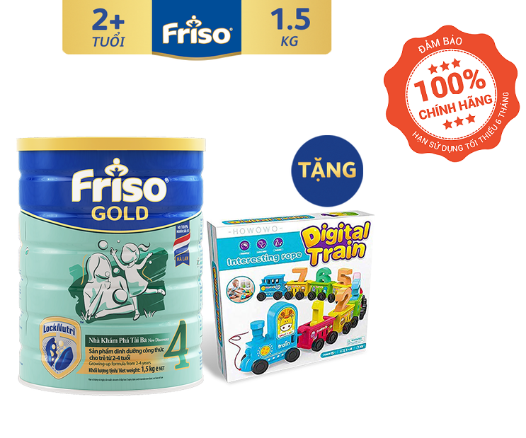 [Tặng Bộ Xe Lửa Tập Đếm] Sữa Bột FRISO GOLD 4 1500g