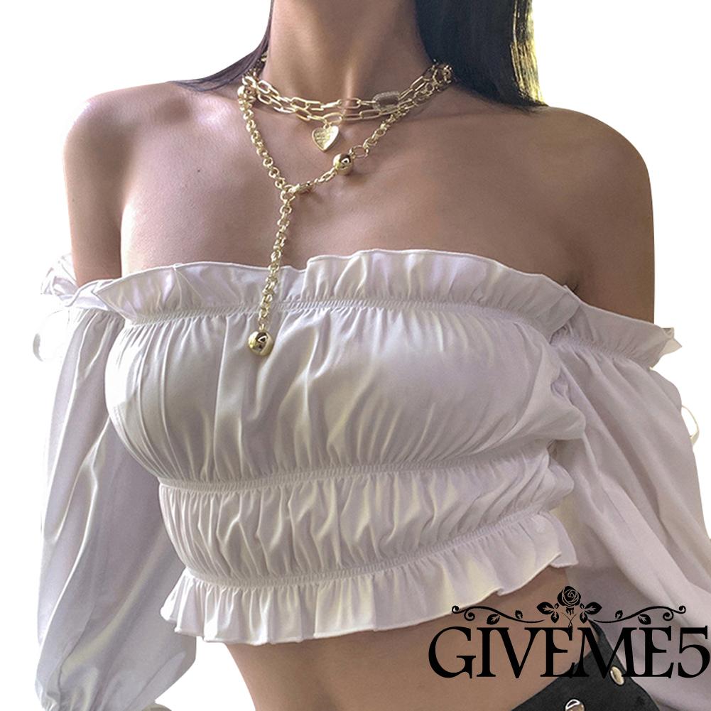 Áo Nữ Trễ Vai Tay Loe Thời Trang