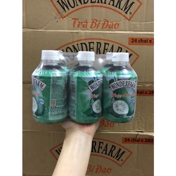 Thùng 24 Chai Trà Bí Đao Wonderfarm Chai 280ml
