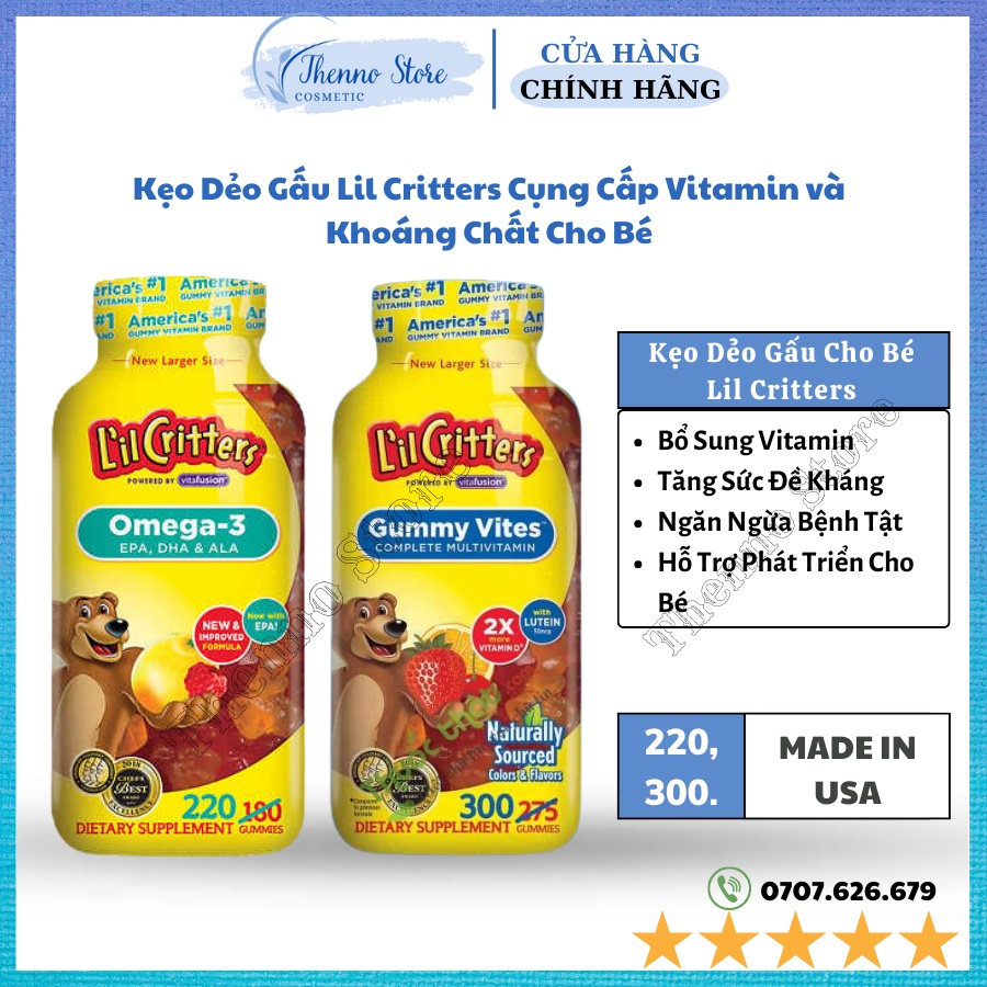 Kẹo Dẻo Gấu Lil Critters Cụng Cấp Vitamin và Khoáng Chất Cho Bé
