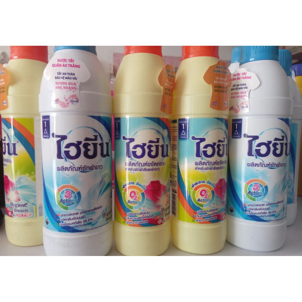 Sỉ thùng 12 chai Nước tẩy quần áo Hygien chai lớn 600ml