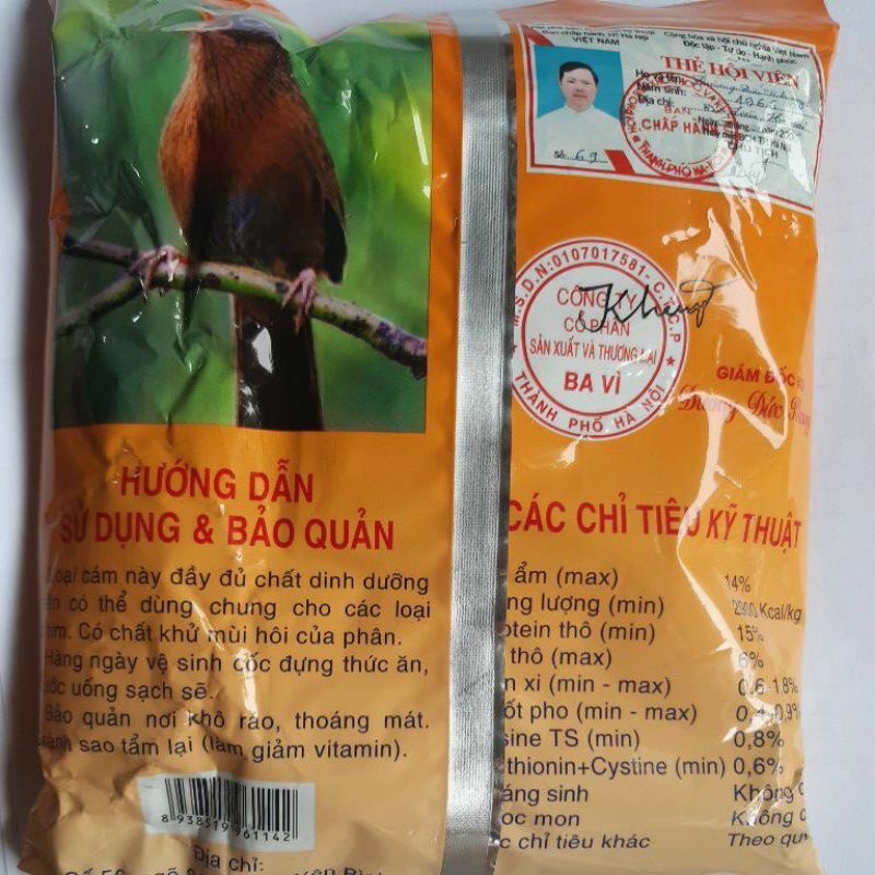 Thức ăn nuôi chim - Cám trứng Ba Vì hàng chuẩn gói 500g