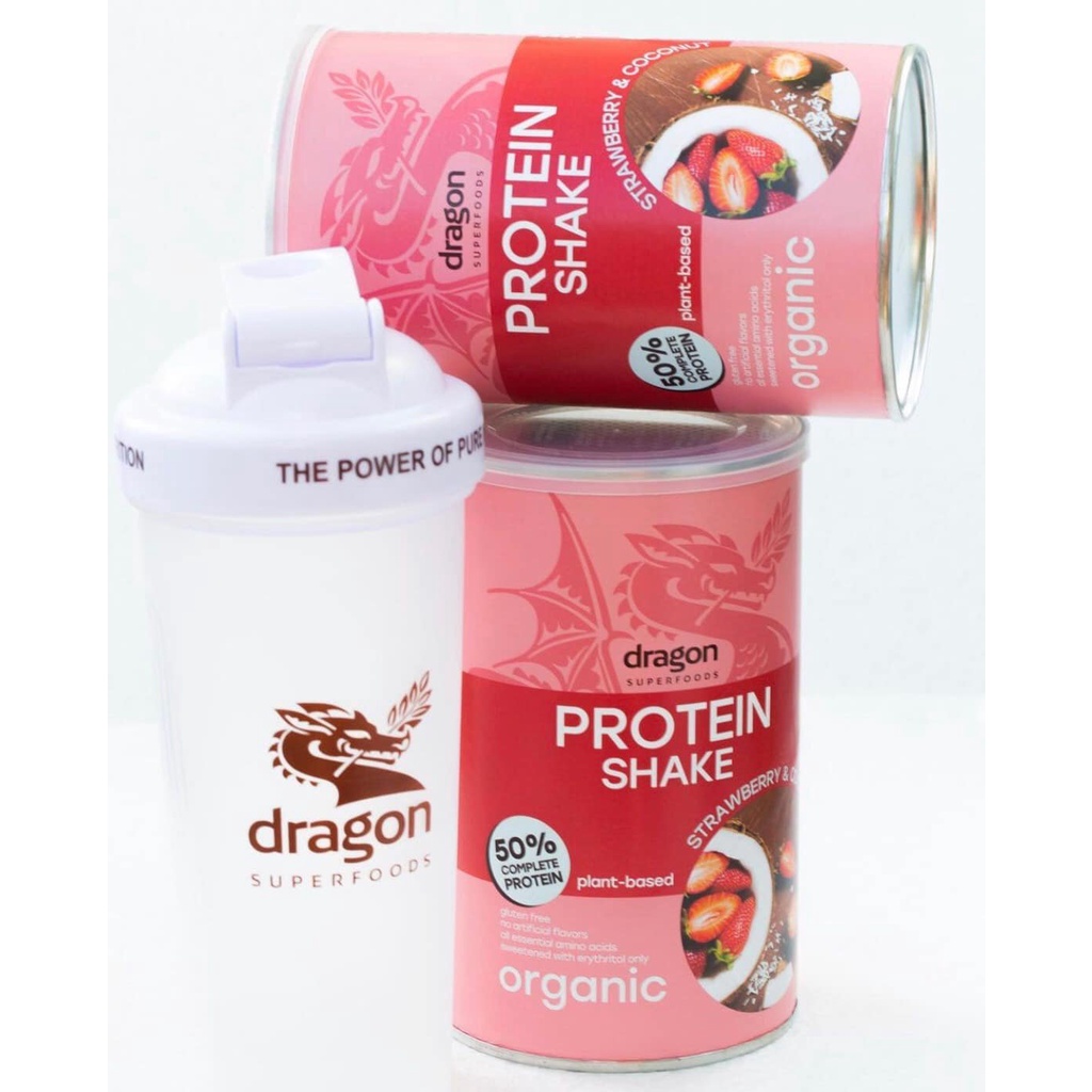 Bột Protein shake dâu và dừa 500gr - Dragon Superfoods