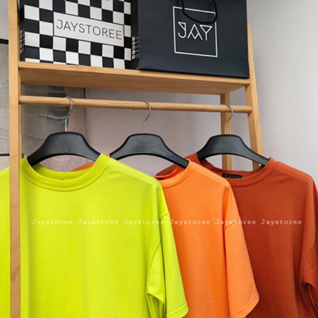 Áo thun trơn unisex tay lỡ oversize XANH NEON/CAM/CAM ĐẤT ❤️/Nam nữ unisex/FREESHIP 50K 🔥