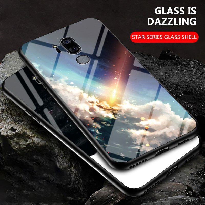 Ốp điện thoại mặt kính cường lực chống sốc họa tiết trời sao cho LG G5 G6 G7 G8 Thin G9 V60