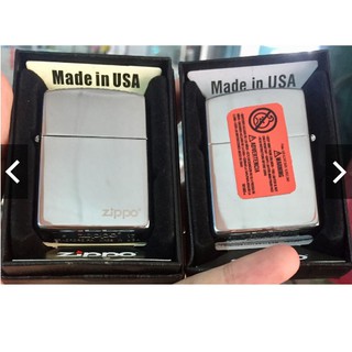 Bật Lửa Zippo Bạc main USA cao cấp- tem đỏ