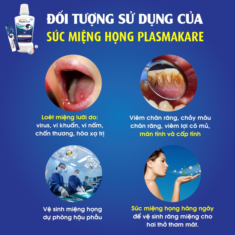 Nước súc miệng nano bạc Plasmakare diệt khuẩn 99%, cho hơi thở thơm mát, an toàn cho bà bầu và trẻ em