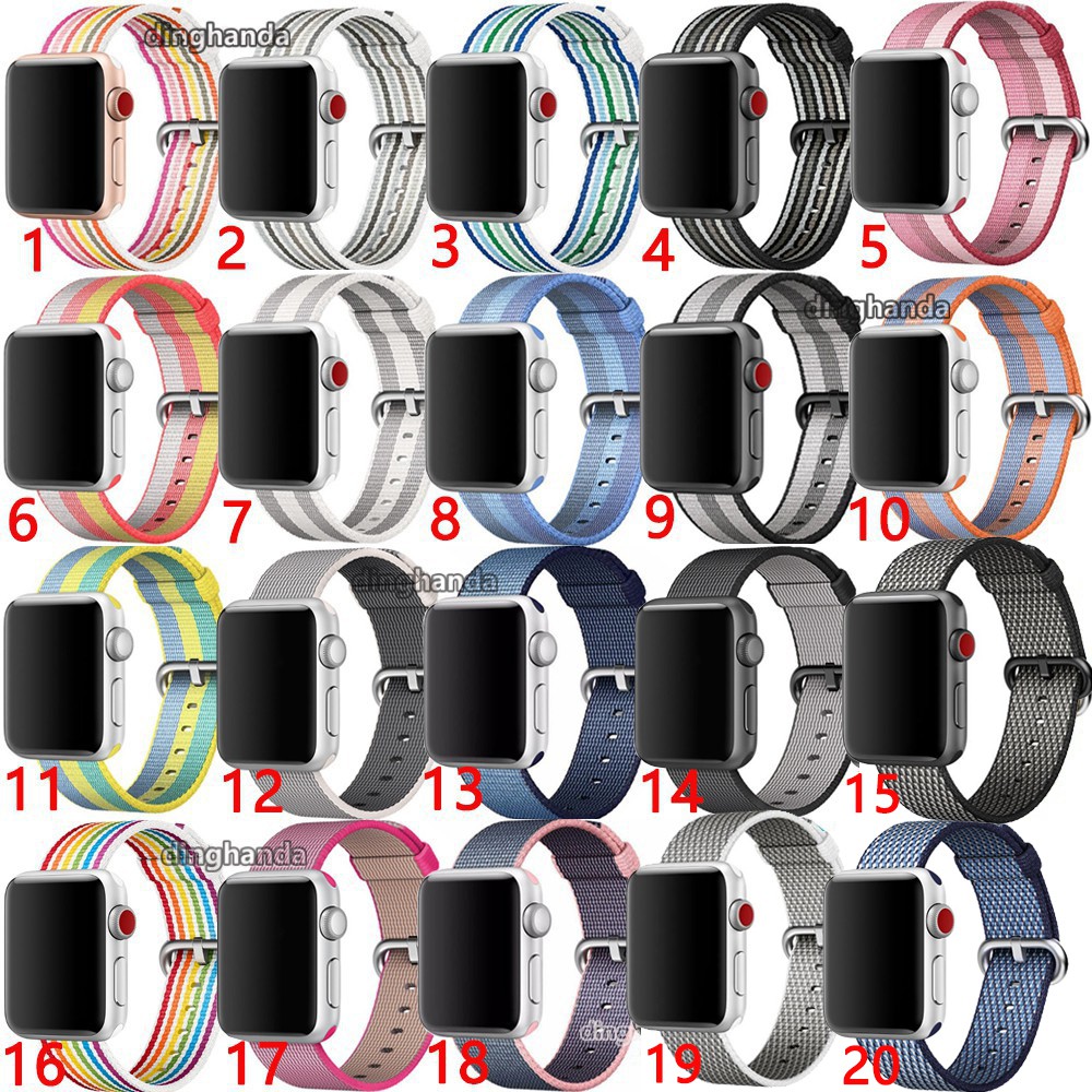 Dây đeo nylon dạng vải dệt cho đồng hồ thông minh Apple Watch Series 1 2 3 4 5 6 SE 7 38mm 40mm 42mm 44mm 51mm 45mm