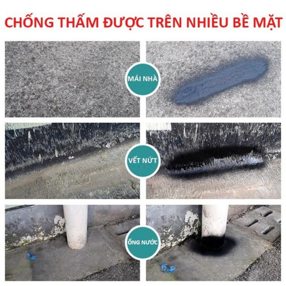 Sơn Chống Thấm Dạng  [LOẠI 1]  Tiện Dụng Chống Dột Mái Nhà, Tường, Ống Nước... Đa Năng