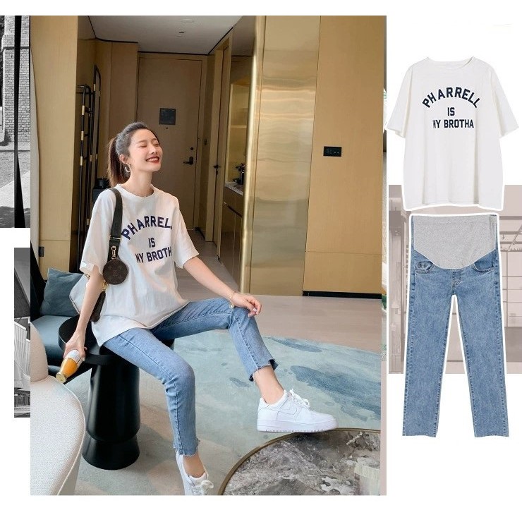 Có Sẵn Quần Bầu Xinh Quần Jean Bầu Trẻ Trung Năng Động Q210