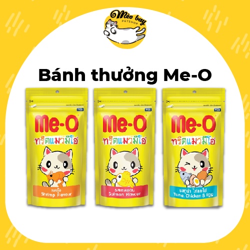 Bánh thưởng cho mèo Me-O 3 vị thơm ngon giòn tan