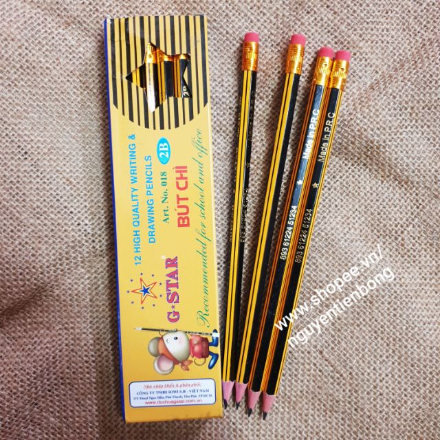 12 cây bút chì gỗ 2B cao cấp #018