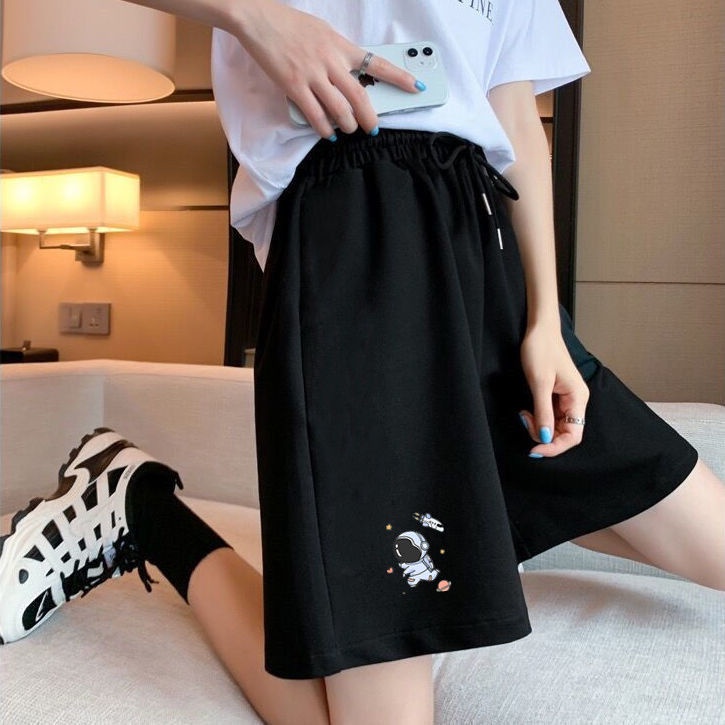 #Quần Short Thể Thao Phong Cách Mới Mùa Hè#Áo Thun Dáng Rộng Phong Cách Hàn Quốc Cho Nữ#Chân Rộng Nhìn#Quần Lửng Mỏng Thời Trang Dạo Phố Năng Động#
