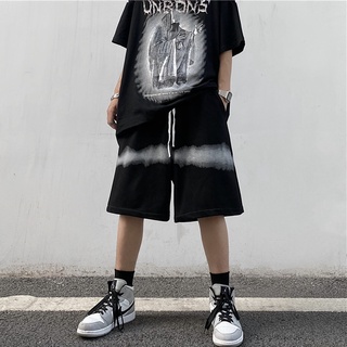 Quần đùi nam ống rộng hip hop ulzzang hàn quốc,quần short nam mặc nhà màu đen kẻ loang mặc nhà đi chơi