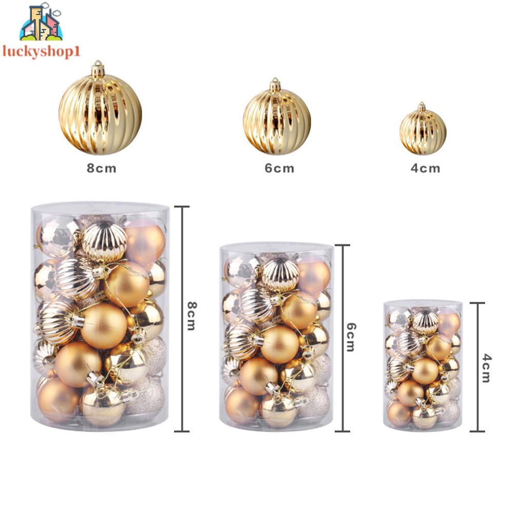 Set 34 Quả Châu Màu Đỏ 40mm Trang Trí Cây Thông Noel Mới