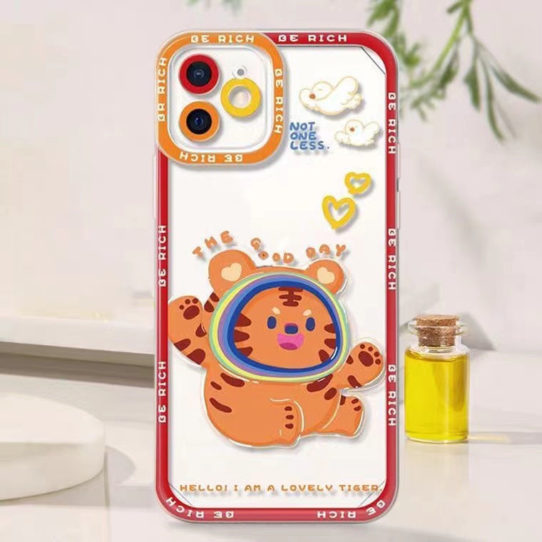 Ốp Điện Thoại Silicon TPU Mềm Trong Suốt Hình Hổ Cho Iphone 13 12 Mini 11 10 Pro XS Max X XR 8 7 6 6S Plus SE 2020