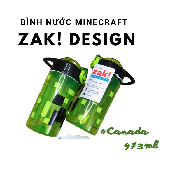 BÌNH NƯỚC NÚT BẤM ỐNG HÚT NHÂN VẬT DISNEY HÃNG ZAK 473ML CANADA