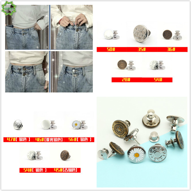 Bộ 5 Nút Thắt Lưng Quần Jean Có Thể Tháo Rời phụ kiện thắt lưng nữ