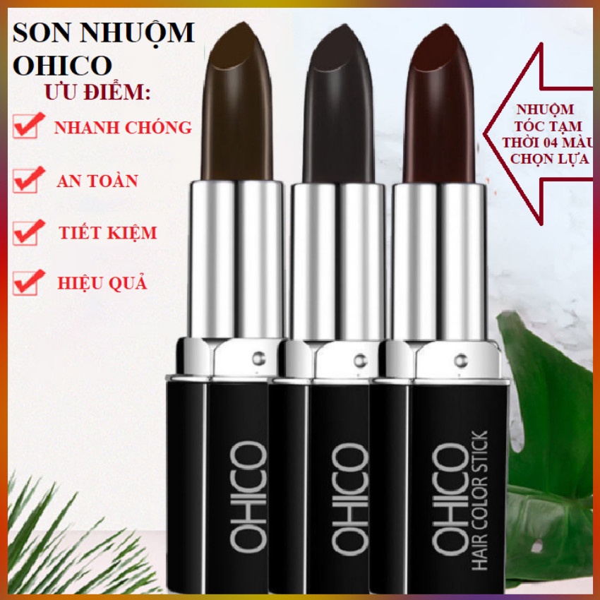 Son nhuộm tóc bạc tạm thời OHICO 04g/Thỏi 04 màu tùy chọn