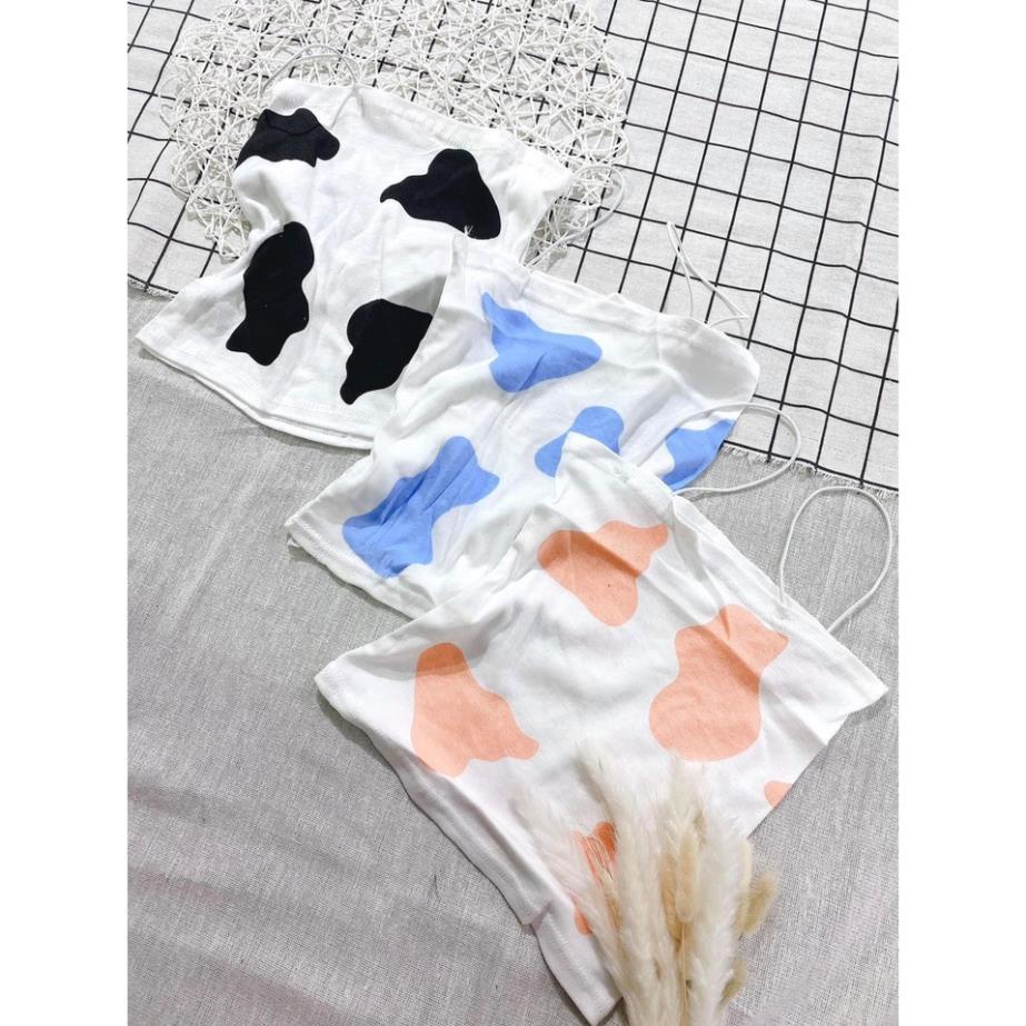 [Siêu Hot] Áo Croptop 2 Dây - Áo 2 Dây Đốm Bò Sữa Cực Hot Moonstore