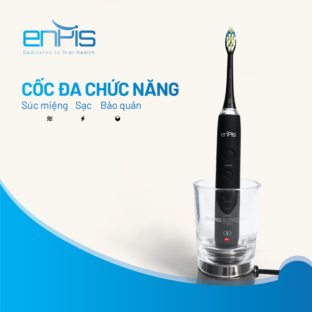 Bàn chải điện ENPIS cao cấp SMART LUX chính hãng, pin 30 ngày, chống nước IPX7, bảo hành 12 tháng