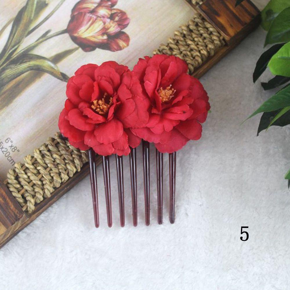 Lược Cài Tóc Bằng Lụa Đính Hoa Hồng Cameliaf 1 Thanh Lịch Cho Phù Dâu / Phù Dâu