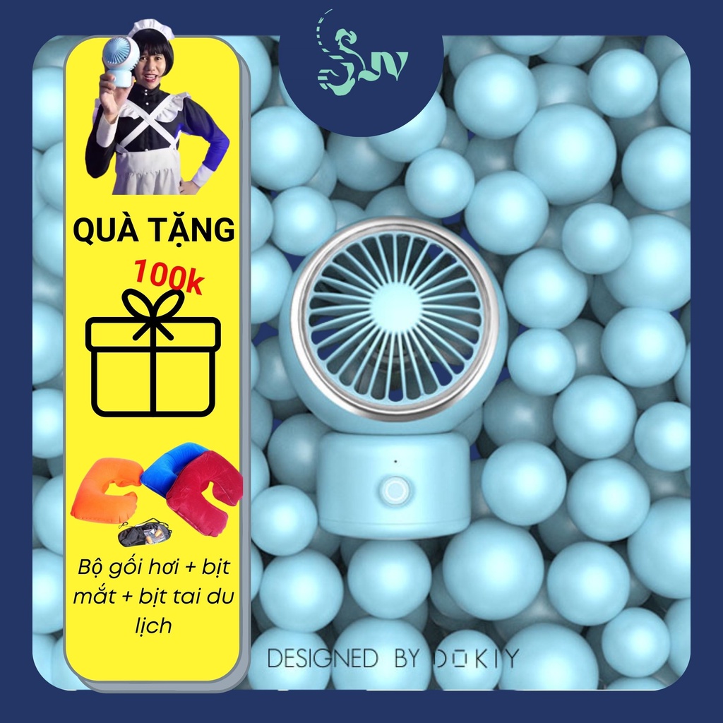 Quạt mini tích điện cầm tay sạc điện cute để bàn dễ thương SJV-006