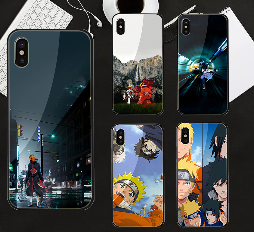 2021 Boutique Phone Case Redmi Note 8 8T 9 Xiao Mi 8 9 F1 A1 5X A2 6X Pro Max Glass case Naruto