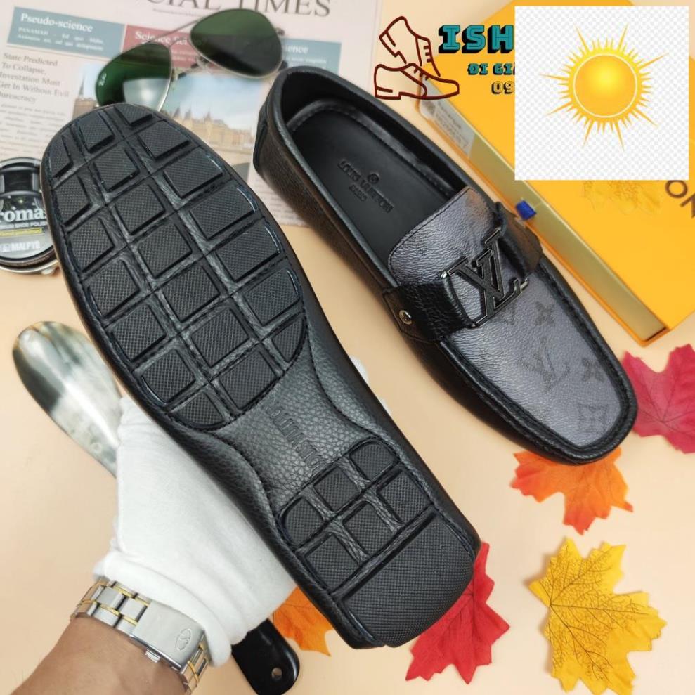 🤺 Giày lười da nam, Giầy Mọi Moca LV nam họa tiết trẻ trung Sang Trọng Thời Trang Da Xịn Chuẩn Form Full Box 🤺