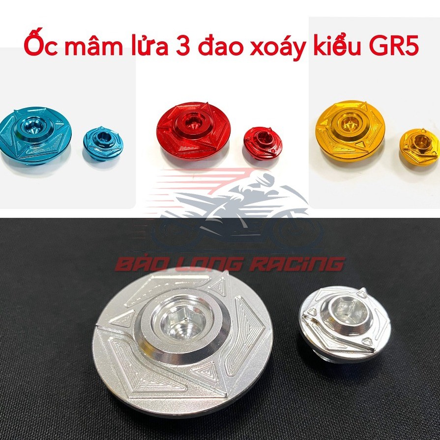 Ốc Mâm Lửa 3 đao Xoáy kiểu GR5 gắn xe máy