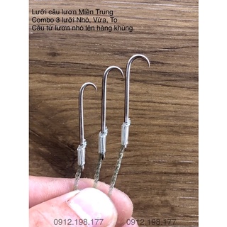 Lưỡi câu lươn dây cước , combo 3 lưỡi, nhỏ, vừa, to