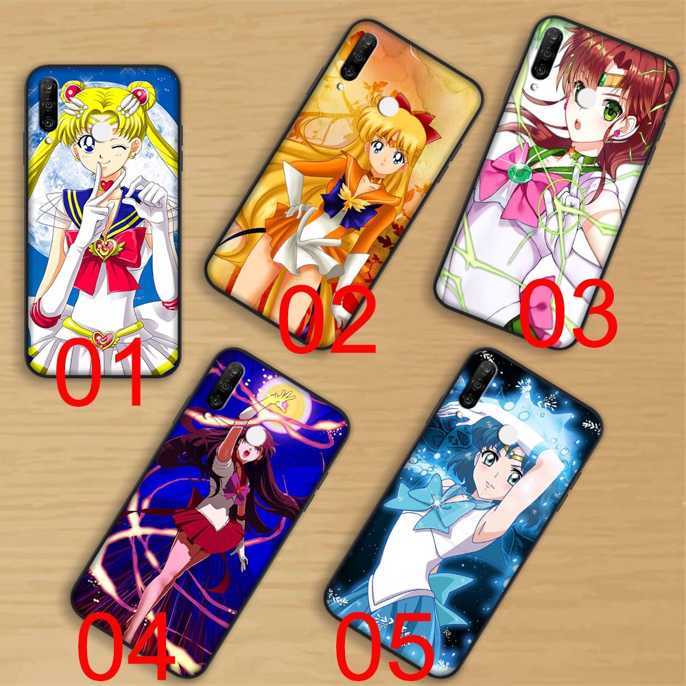 SAILOR MOON Ốp Điện Thoại Mềm Viền Đen Hình Thủy Thủ Mặt Trăng A1 Cho Realme 6 6i 5s Q C11 C12 C15 X50 C2 C3 Pro