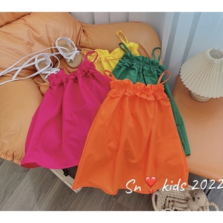 (9kg-21kg)Váy Bé Gái 2 Dây Nhún Ngực Xinh Xắn, Đầm Dây Cho Bé  Size Đại 10kg-35kg, Váy Maxi Đi Biển Cực Xinh Cho Bé Gái
