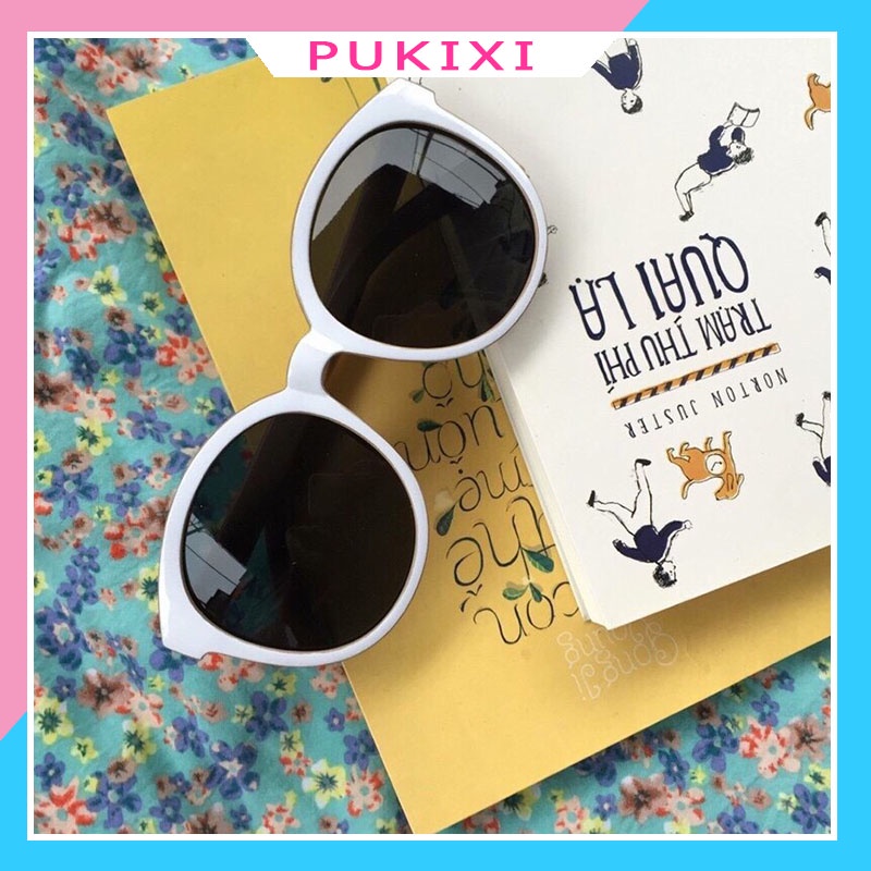Kính mát nam nữ đẹp giá rẻ gọng tròn chống tia UV phong cách Ulzzang đi biển PUKIXI 010