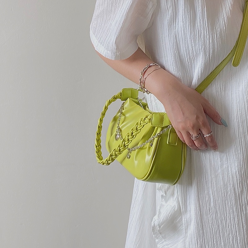 Túi xách kẹp nách IELGY cỡ nhỏ hình đám mây phối quai xích trái tim đơn giản cho nữ