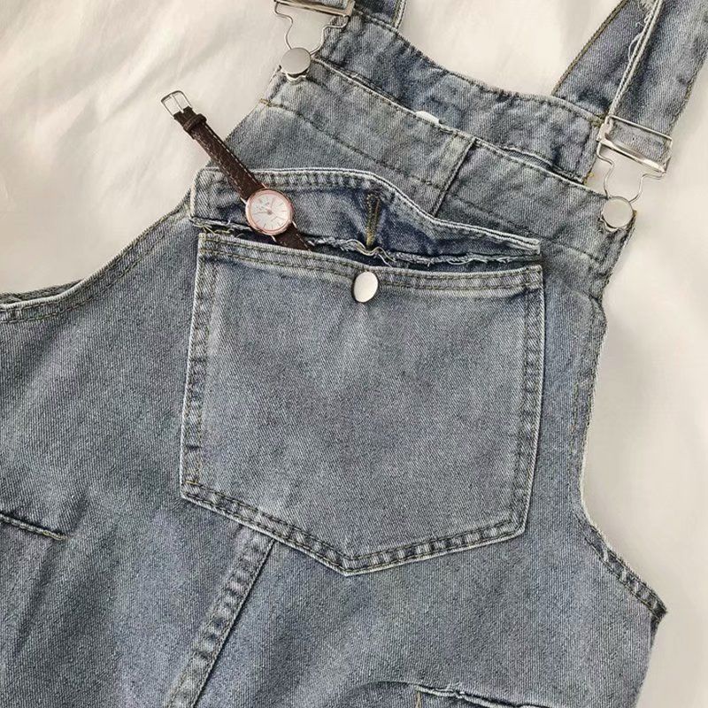 [Hàng Có Sẵn Bán Chạy] Quần Yếm Denim Dáng Rộng Phong Cách Xuân Hè Dễ Phối Đồ Kiểu Mới Phù Hợp Cho Học Sinh Nữ