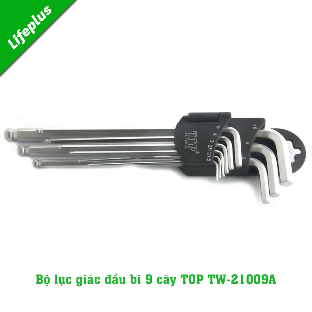 Bộ lục giác đầu bi 9 cây hệ mét Top TW-21009A