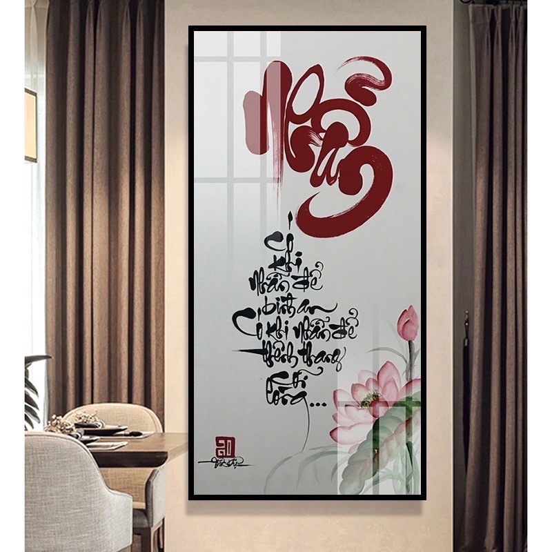 Tranh Treo Tường / Tranh Phòng Khách / Tranh Chữ Thư Pháp/ Tranh Tráng Gương Cao Cấp