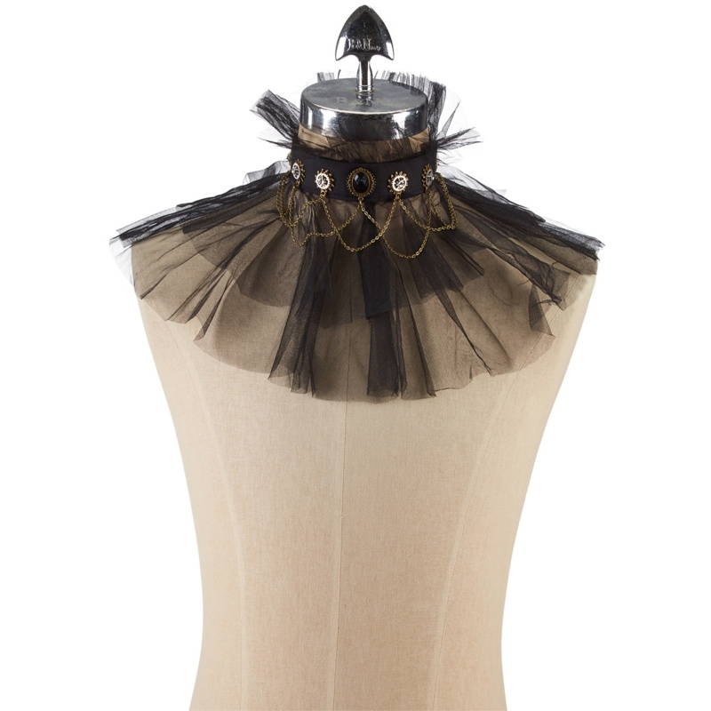 Vòng Cổ Choker Ren Hai Lớp Phong Cách Steampunk Lolita
