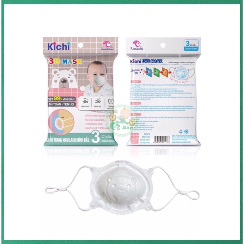 Khẩu trang gấu kichi cho bé