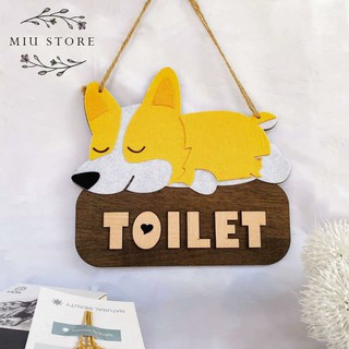 Bảng gỗ decor bảng gỗ trang trí cửa toilet trang trí nhà vệ sinh siêu yêu