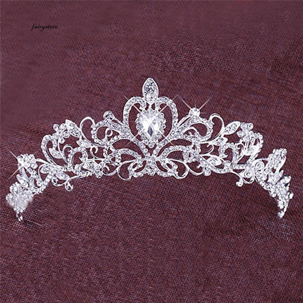 Cài tóc hình vương miện cô dâu đính đá thời trang