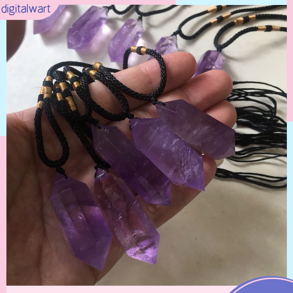 [DG] Vòng cổ Mặt Giả Thạch Anh Tím Đôi Hình Lục Giác Chăm Sóc Sức Khỏe