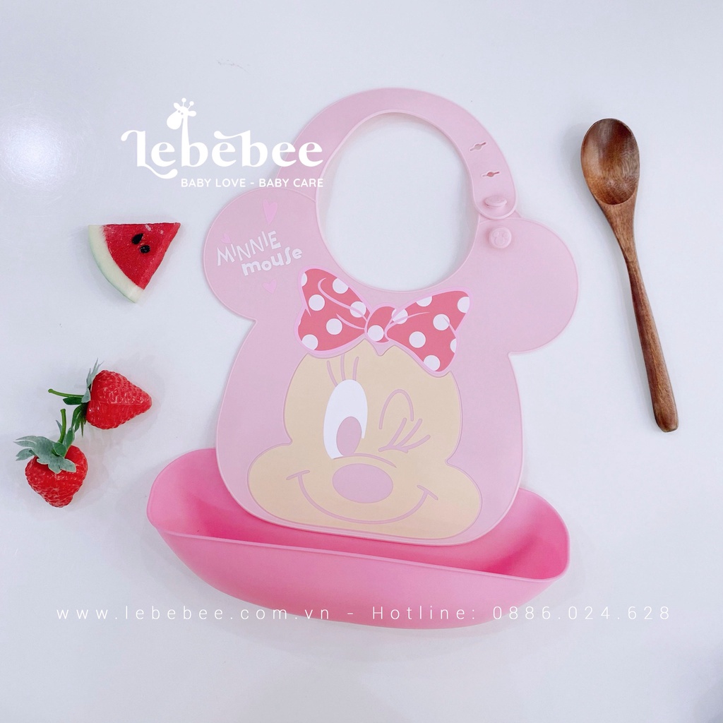 Yếm ăn dặm silicon mềm chống thấm nước họa tiết Disney dễ thương cho bé – Lebebee