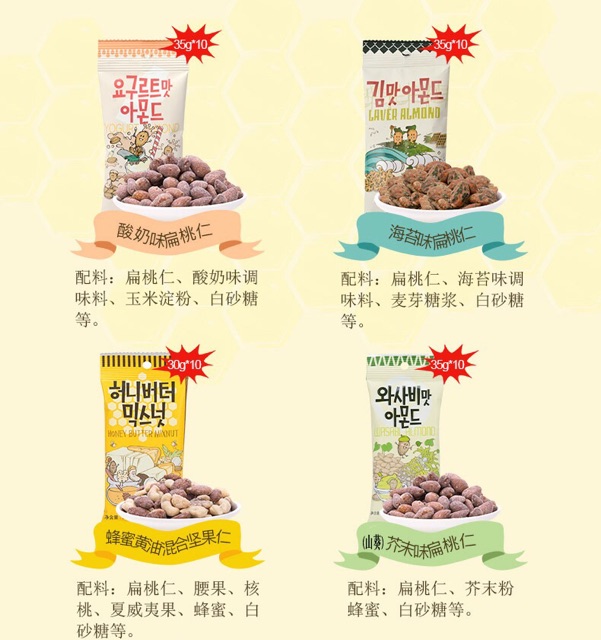 [ 35g ] Hạnh Nhân Tẩm Mật Ong Hàn Quốc / Hạt Hạnh Nhân