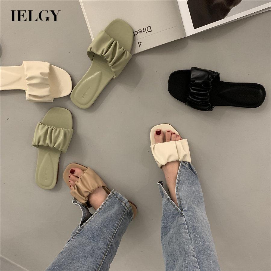 Dép quai ngang IELGY đế bằng thời trang dễ phối đồ cho nữ